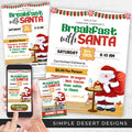 cute breakfast with santa flyer invitations and ticket templates with social media templates
